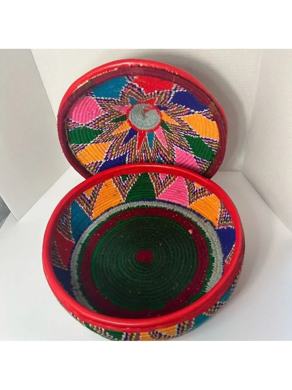 Large Colorful Hand Woven Mesob Ethiopian Serving Basket House Decor Storage